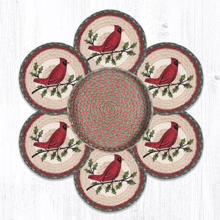 CAPITOL IMPORTING CO 10 x 10 in TNB25 Holly Cardinal Trivets in a Basket 56025HC